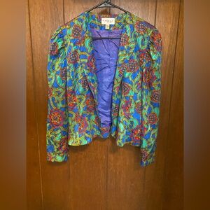 Vintage Papell Boutique Colorful Patterned Jacket